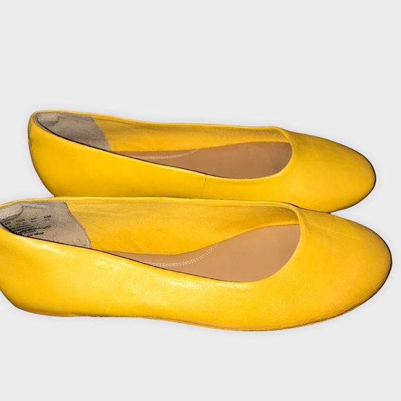 * SOLD * Hush Puppies Goldenrod Yellow Kendal Leather Ballet Flats US 9.5 WIDE - Picture 8 of 9